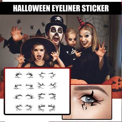 Halloween Eyeliner Patch, Scary Fashion Party Makeup Kit Bat Spider Decorative Eyeliner Eyeshadow Patch - Velora