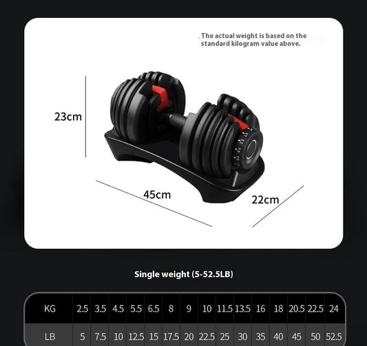 15-Level Adjustable Dumbbell Set – Space-Saving Steel Home Gym Free Weights for Strength Training & Bodybuilding