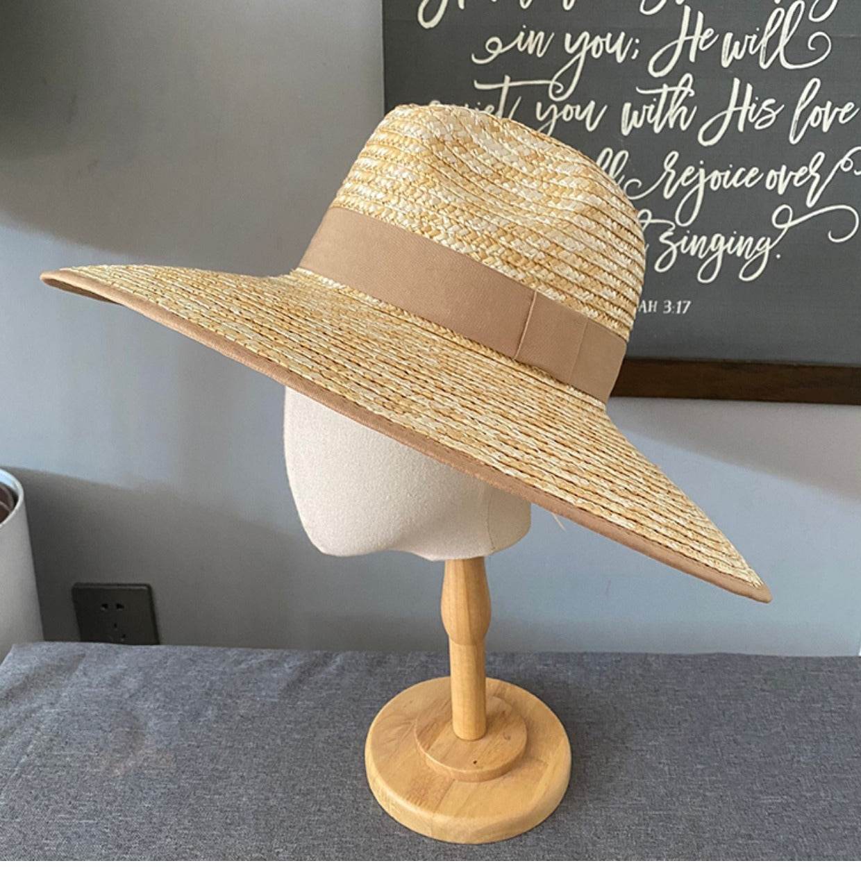 Summer Travel Leisure French Retro Hat Women's Top Wide Brim Straw Sun Hat for women - Velora