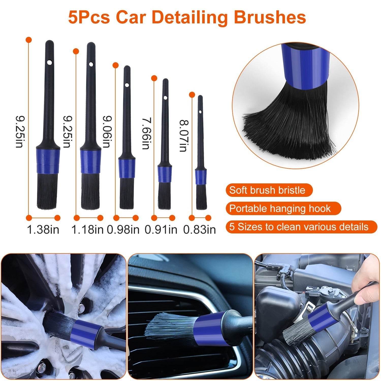 26Pcs Car Detailing Brush Kit Exterior Interior Car Cleaning Set Drill Brush Set Car Buffing Sponge Pads Kit For Cleaning Automobile Interior Exterior Wheels Dashboard - Velora