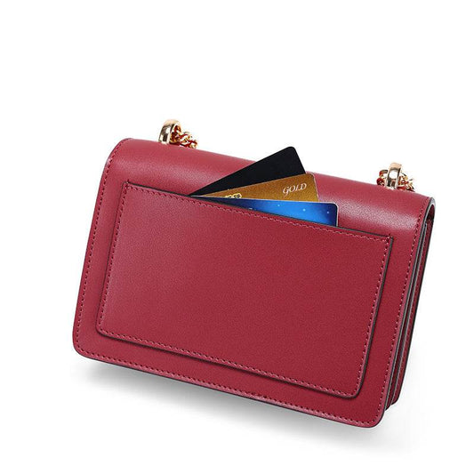 Cowhide chain deer head leather shoulder crossbody bag for women - Velora