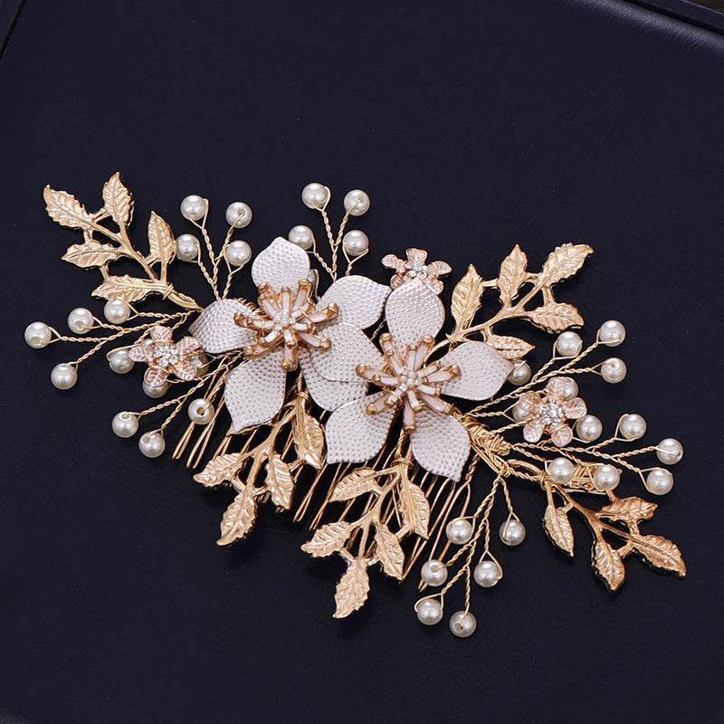 Bridal Headdress Wedding Pearl Hair Barrette - Velora