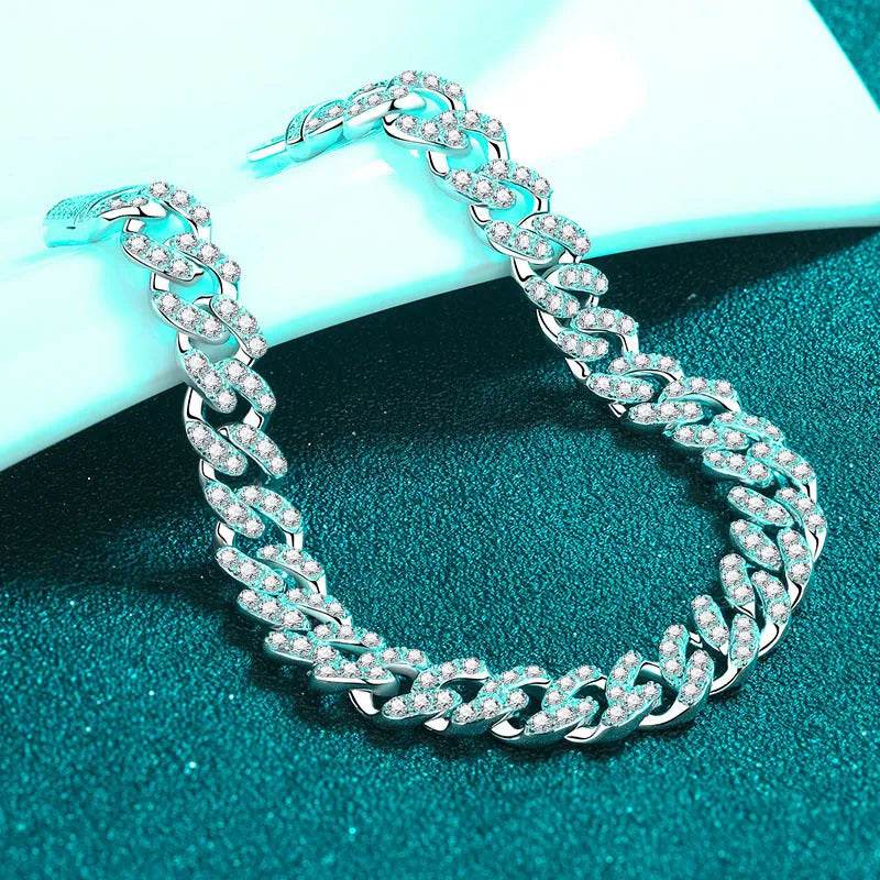 Cuban Link Chain Moissanite Bracelet - Velora