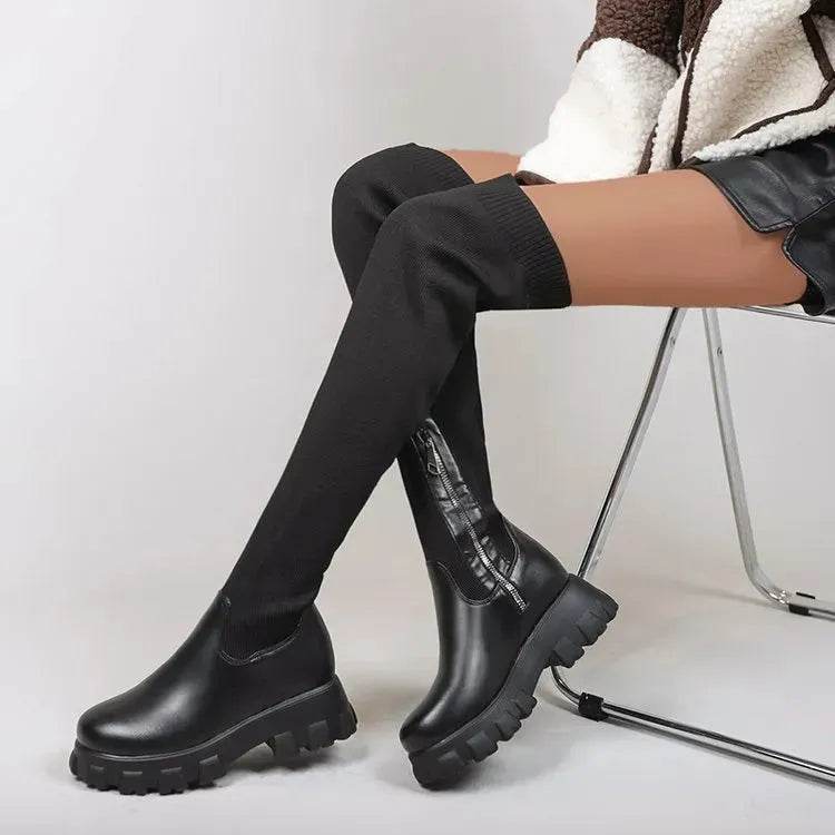 Long Boots Women Winter Shoes Fashion Side Zipper Knee High Boots - Velora