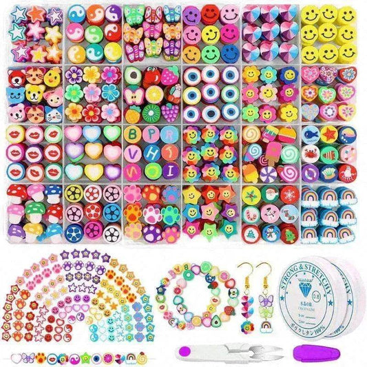 24 Grid 480 PCs Colorful Polymer Clay Beaded Set DIY Bracelet - Velora