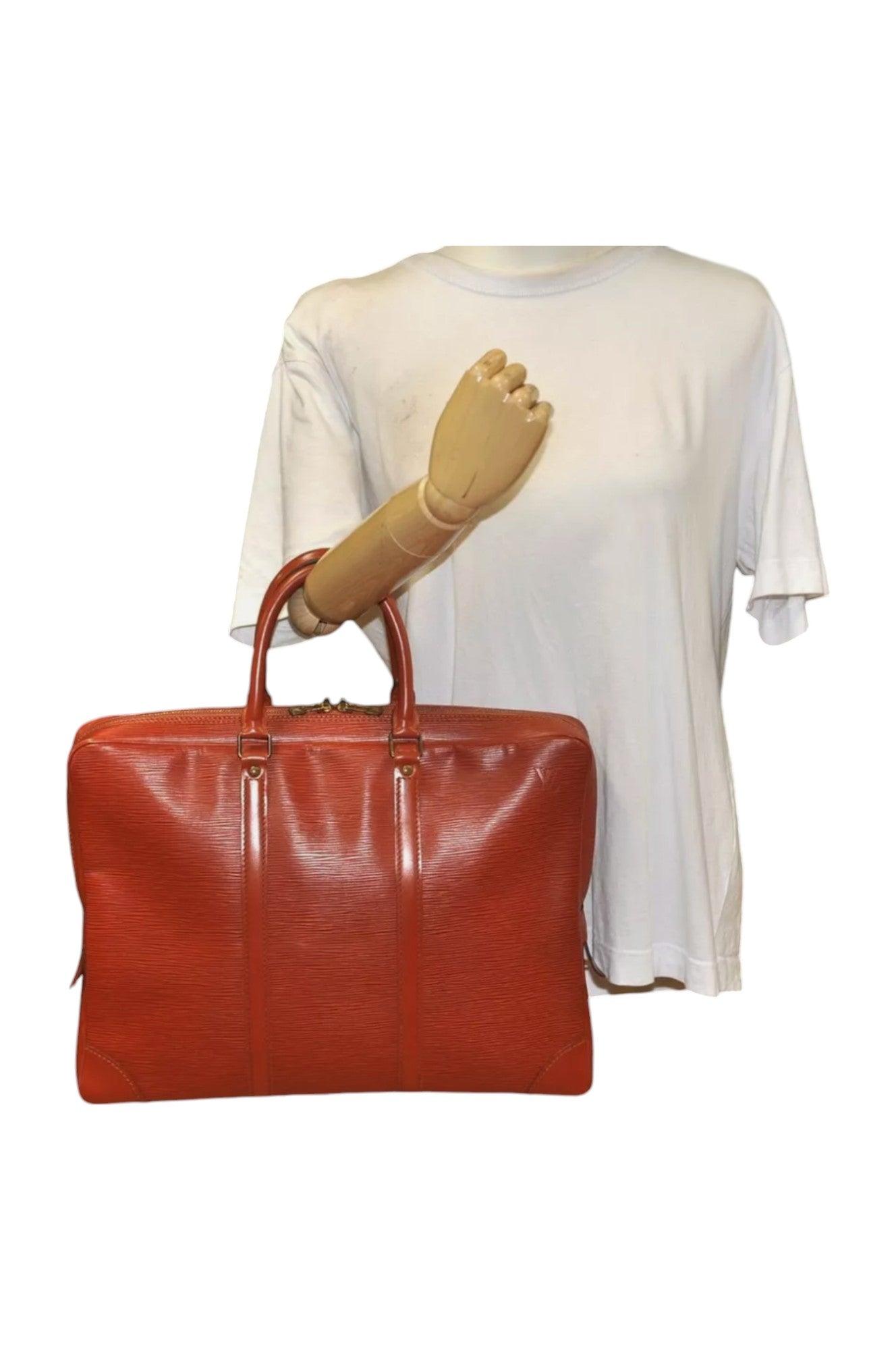 Louis Vuitton Epi Porte Documents Voyage Briefcase M54473 Brown 6978K - Velora