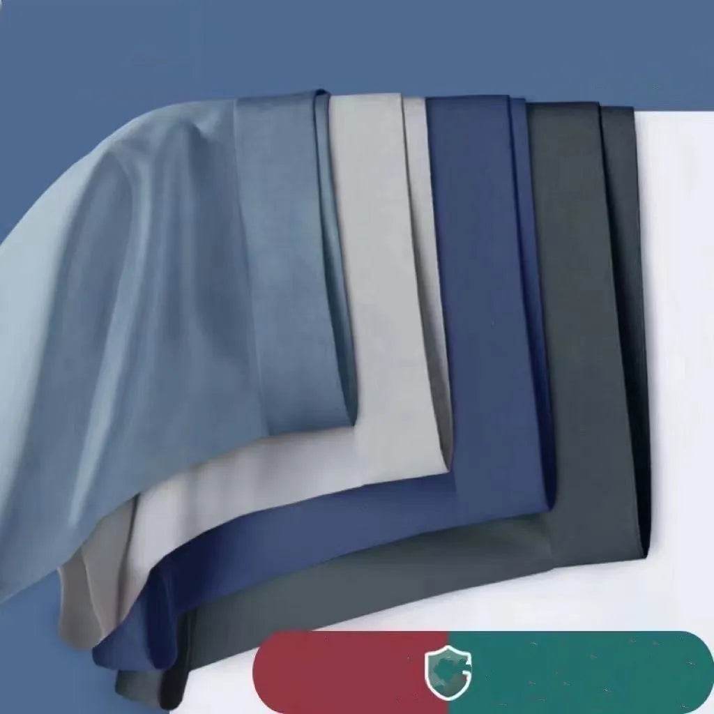 Men's 4-pack Plain Mid waist Boxer Brief Ice Silk Underwear. - Velora