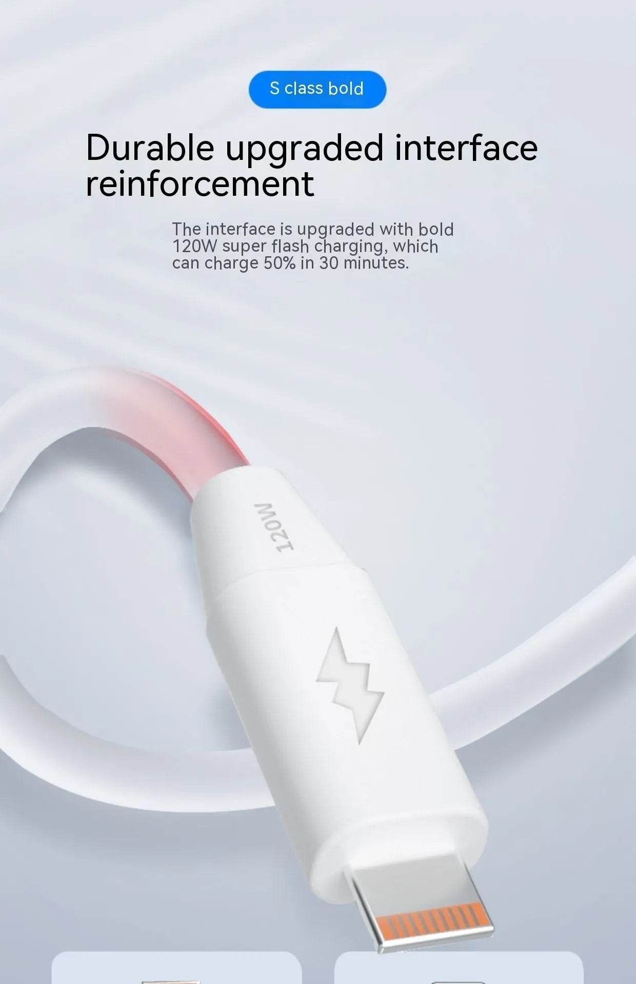 Charging Cable Fast Charging 120W Mobile Phone 6A Bold - Velora