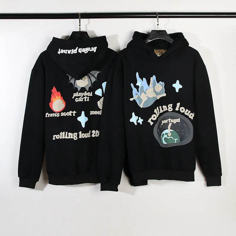 Men's Fashion Printed Vintage Hoodie Sweatshirt Pullover - Velora