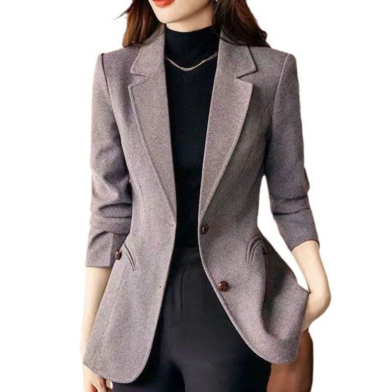 Fashion Personality Woolen Business Formal Blazer jacket Women - Velora