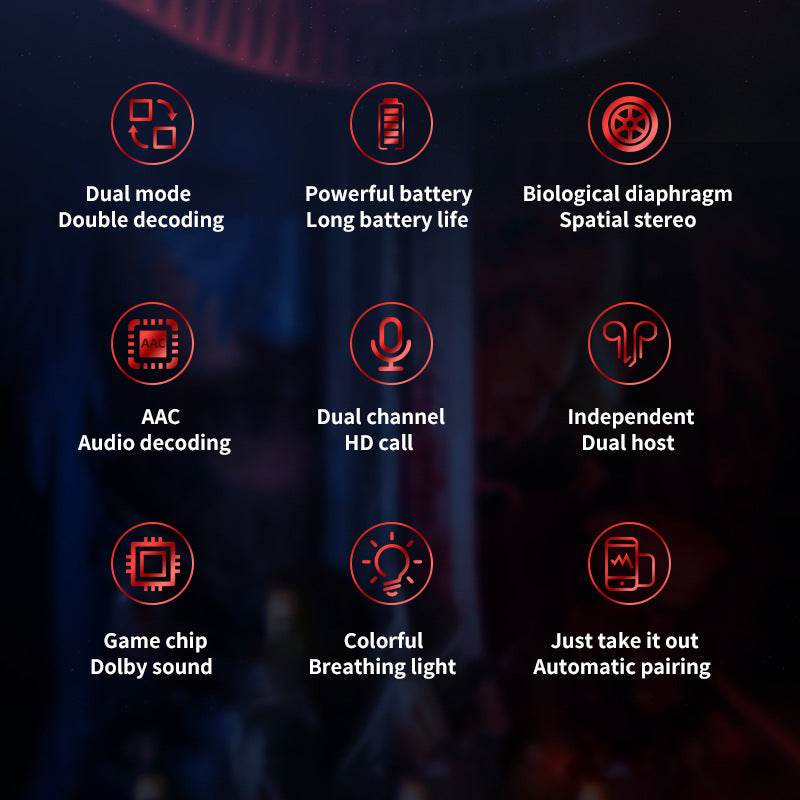 TWS Wireless Gaming Earbuds True Wireless Bluetooth earphone E-sports in-ear device low latency - Velora