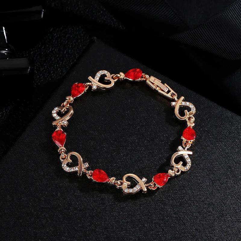 Hollow Love Bracelet With Rhinestones Fashion Temperament Heart-shaped Bracelet For Valentine's Day Gift Jewelry - Velora
