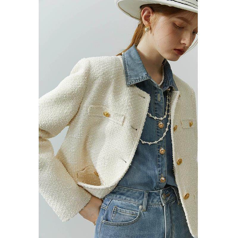 Blue Soft Denim Shirt Jacket Women's Long Sleeve Bandage Denim Dress Top - Velora