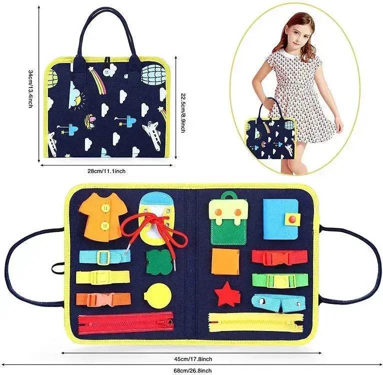 New Busy Book Children's Busy Board Dressing And Buttoning Learning Baby Early Education Preschool Sensory Learning Toy - Velora