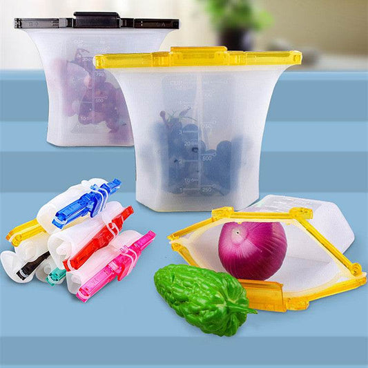 Kitchen Refrigerator Silicone Food Storage Bag - Velora