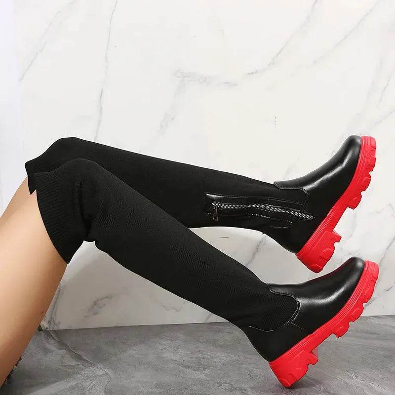 Long Boots Women Winter Shoes Fashion Side Zipper Knee High Boots - Velora