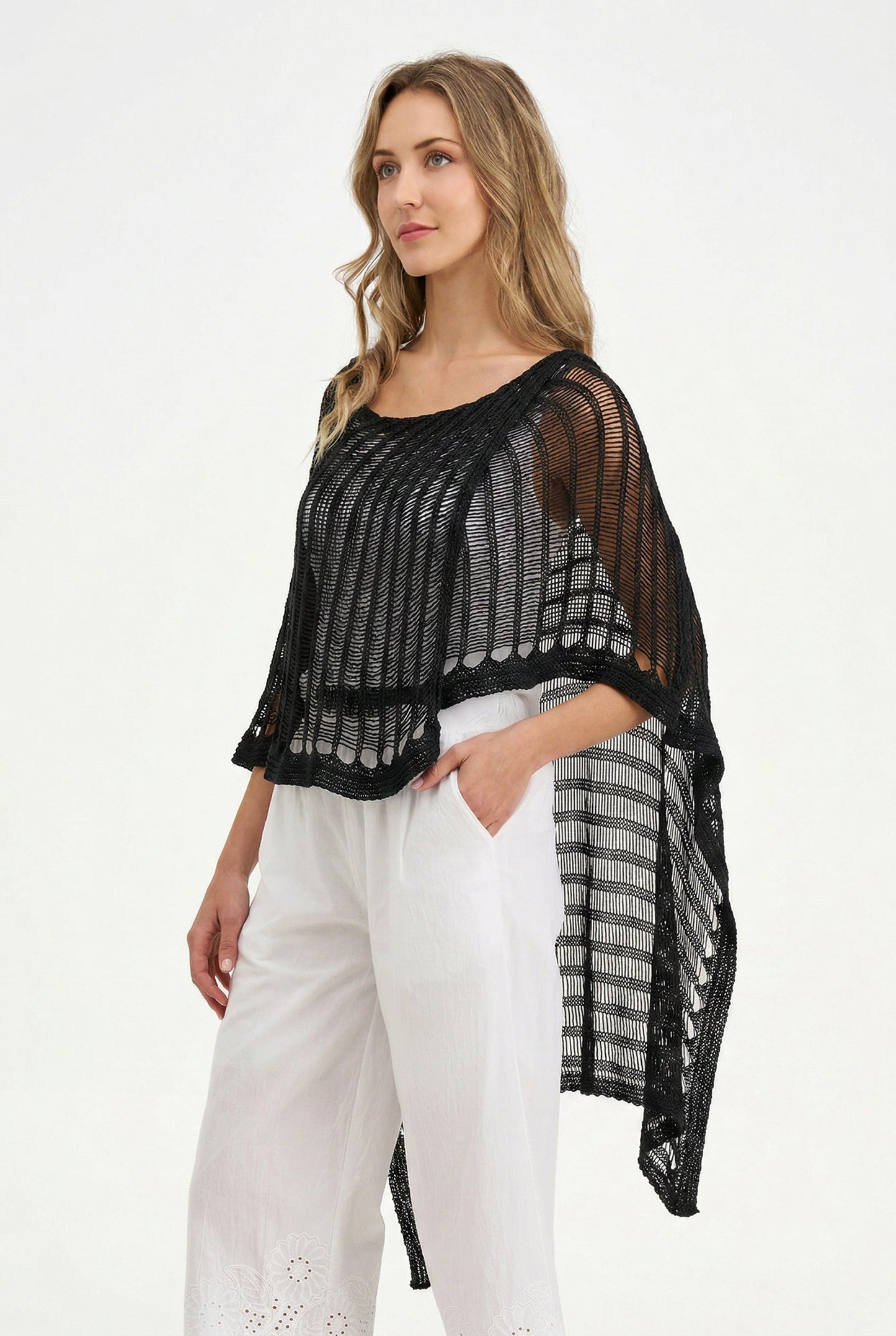 Women's Knit Poncho Top