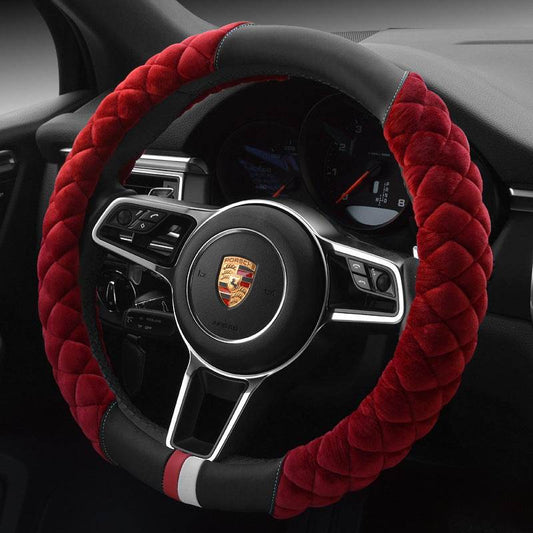 Universal Car Steering Wheel Cover Winter Decoration Cute 38cm Plush Footprint Auto Automobile Vehicle Steering Wheel Protector - Velora