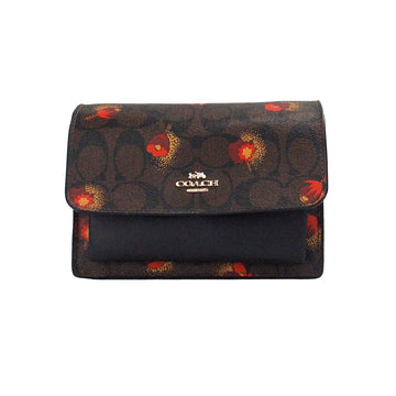 Coach Signature Coated Canvas Poppy Floral Foldover Crossbody Bag
