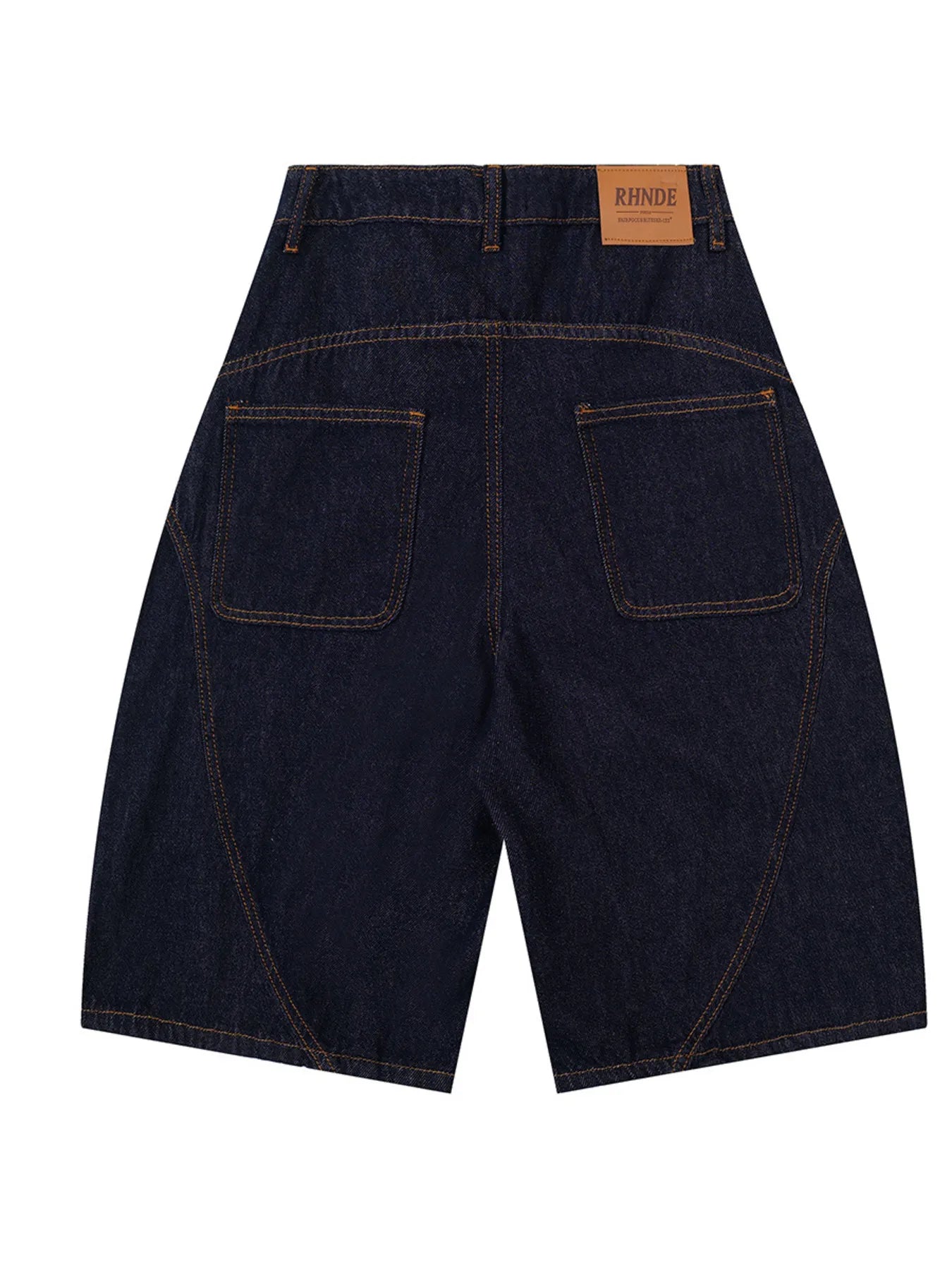 Men's Full Size Denim Shorts with Letter Patches Plus Size - Velora