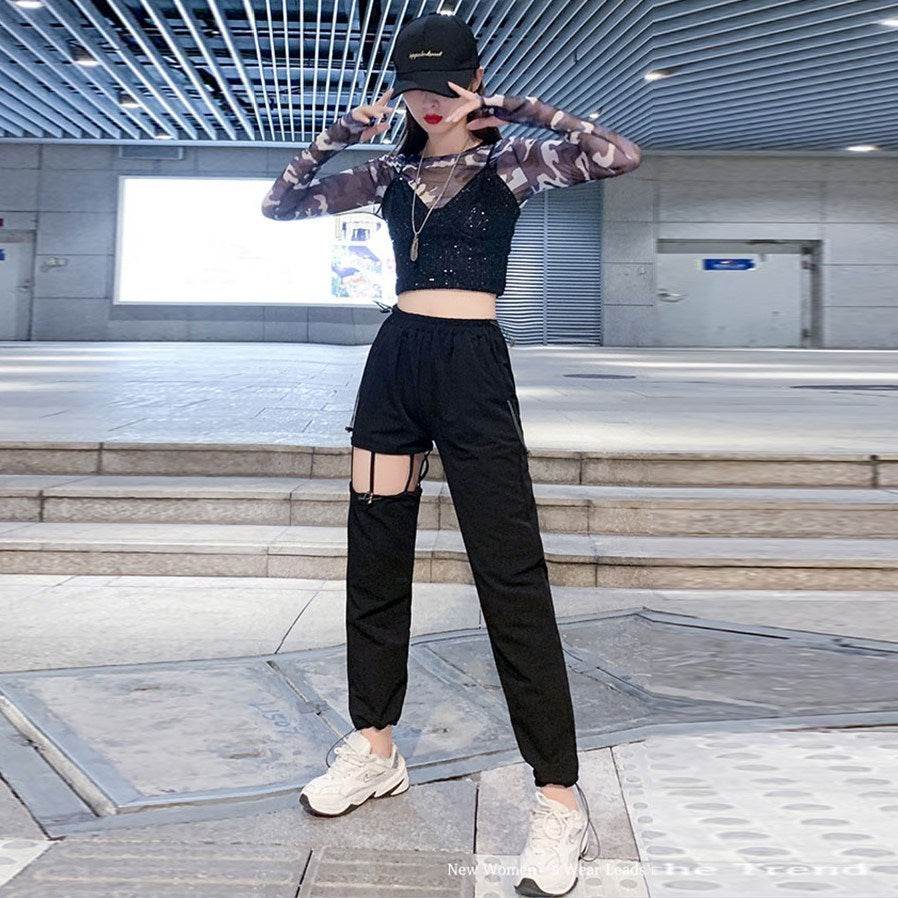 Party Club Dance Hip pop style Two piece Outfit set women - Velora