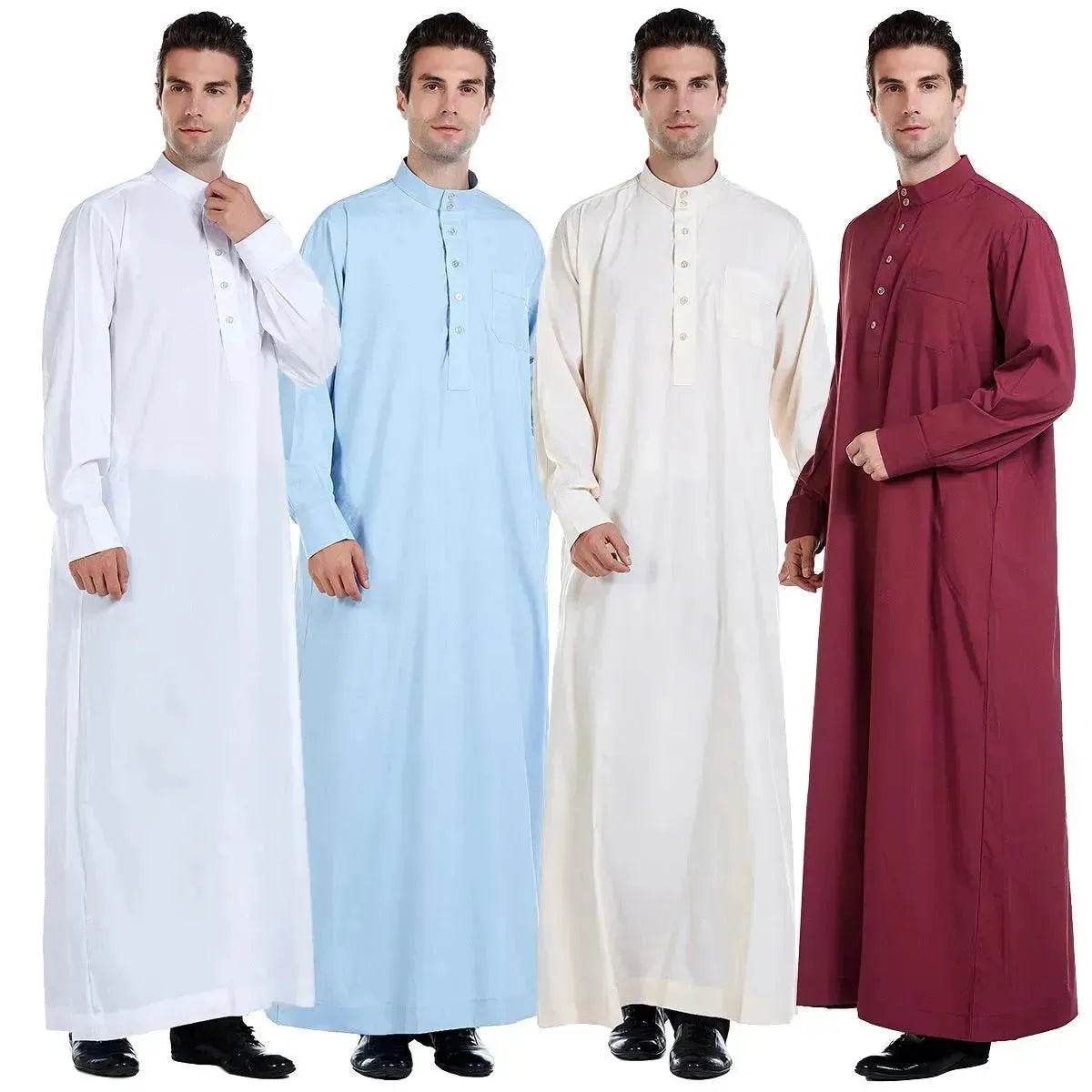Fashionable and Elegant Arab Contemporary Middle Eastern Men's Robe Moroccan Men's Jalabiya