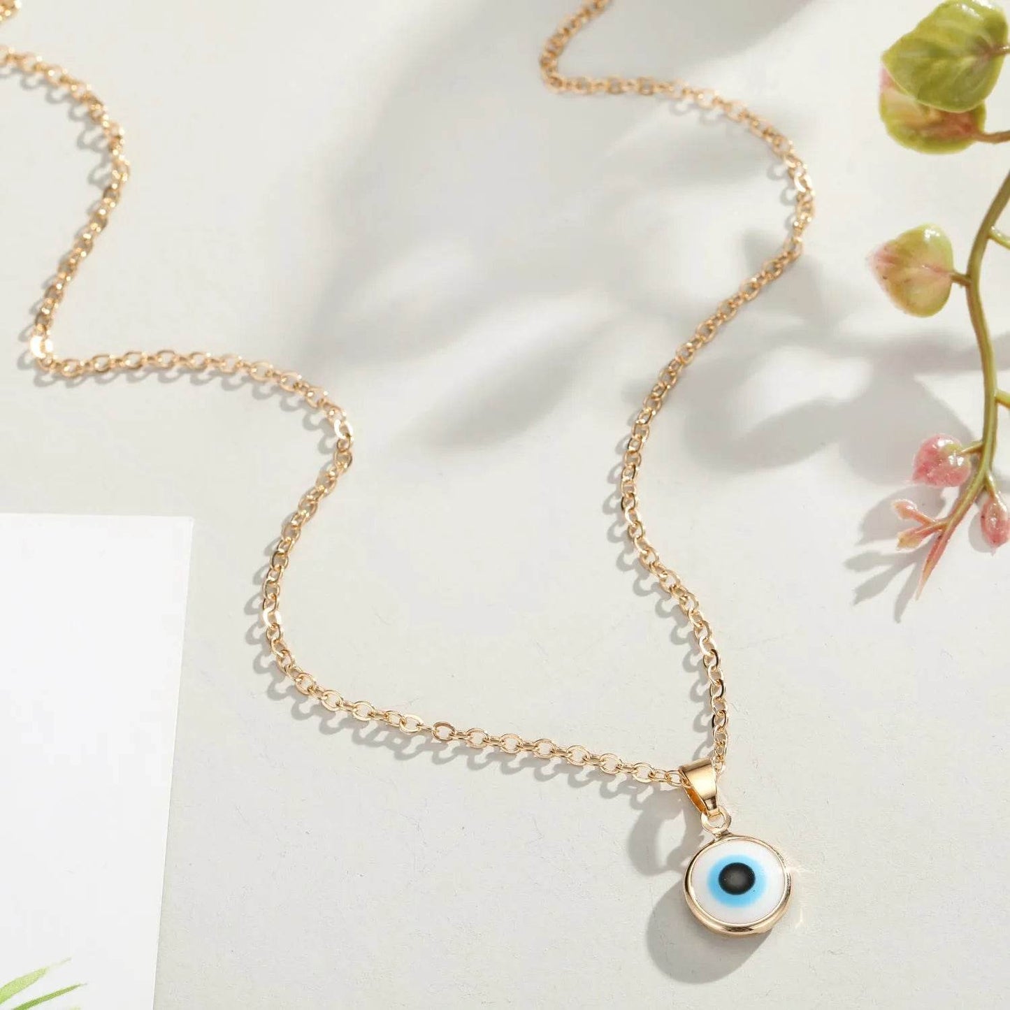 Blue eye pendant Alloy necklace chain Fashion Accessories - Velora