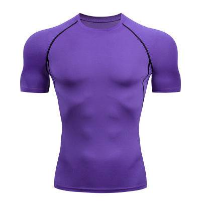 Solid color quick-drying bottoming short sleeve fitness t-shirt top - Velora
