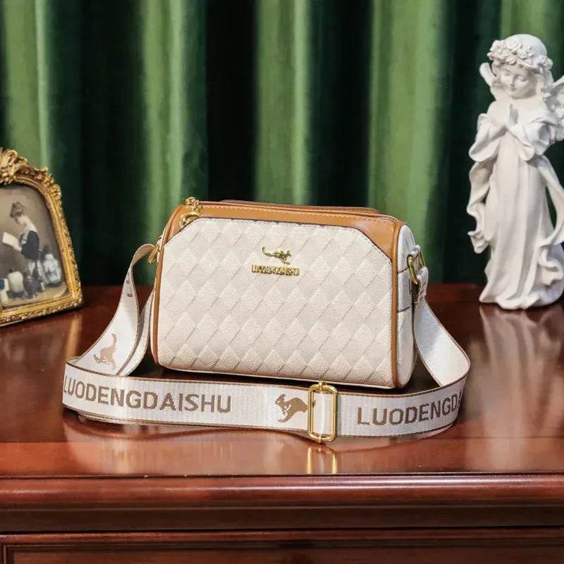 Women's Rhombus Leather Fashion Shoulder Messenger crossbody Bag - Velora