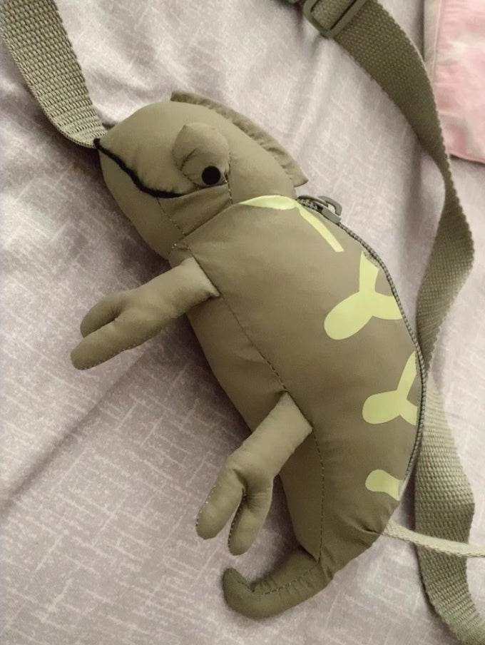 Cartoon Cute Green Lizard Bag Chameleon Children's Bags - Velora