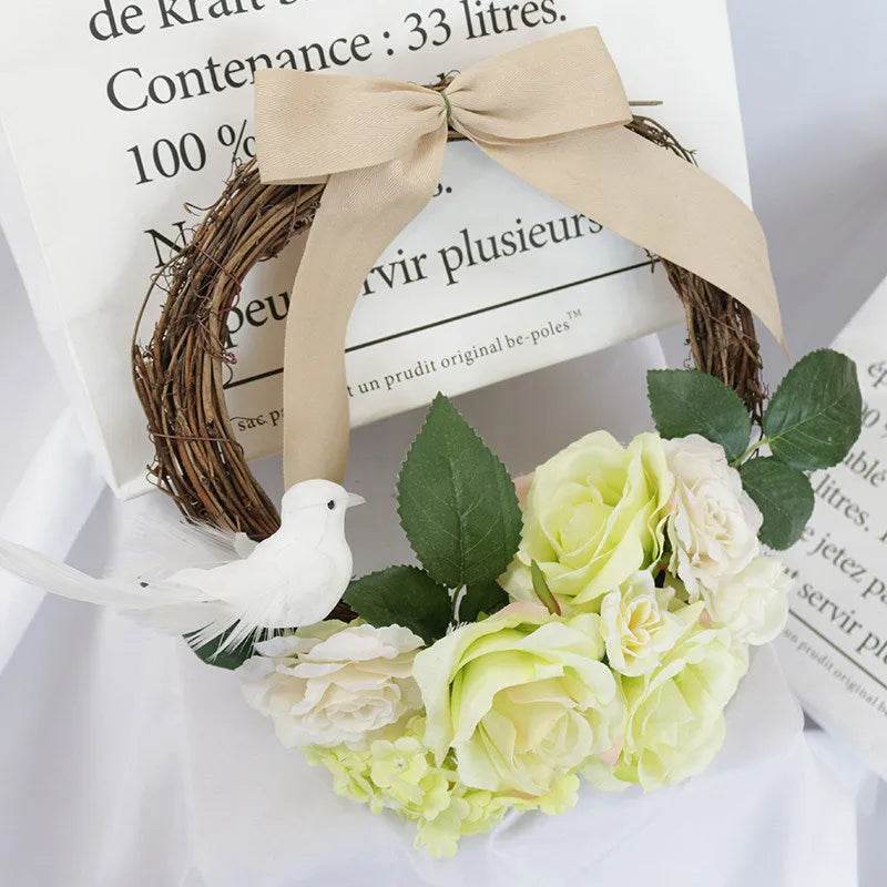 Christmas Wreaths On The Door Artificial Flowers Garland Window Door Hanging Decorative Supplies For Christmas Party New Year - Velora