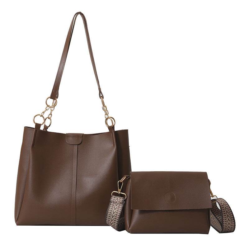 Two-piece Set Large Capacity Leather Totes shoulder Work Commuter Bag - Velora