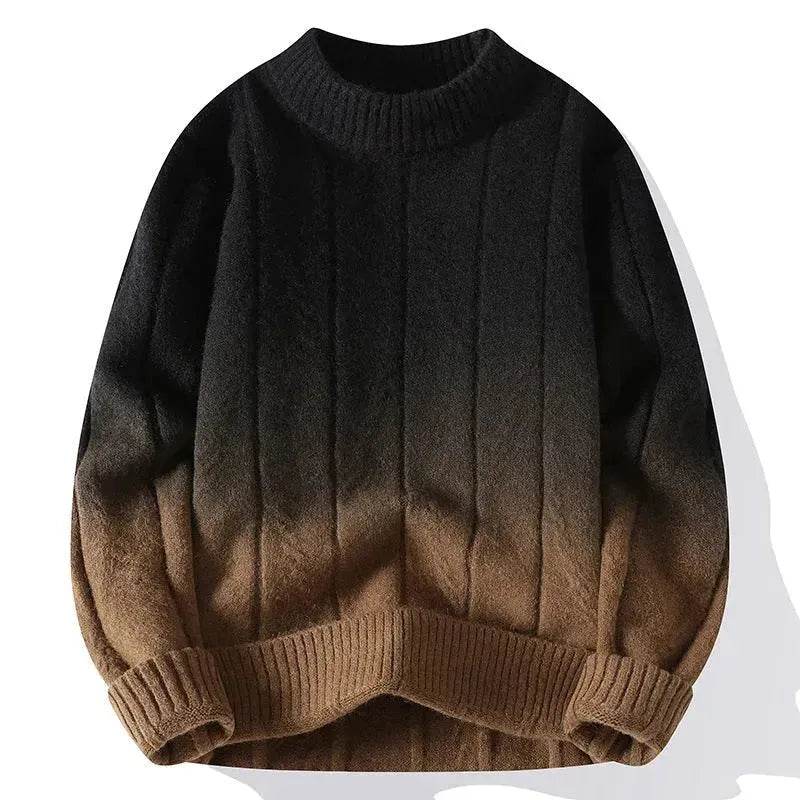 Fall Winter Gradient High-grade woolen Pullover Sweater for Men - Velora