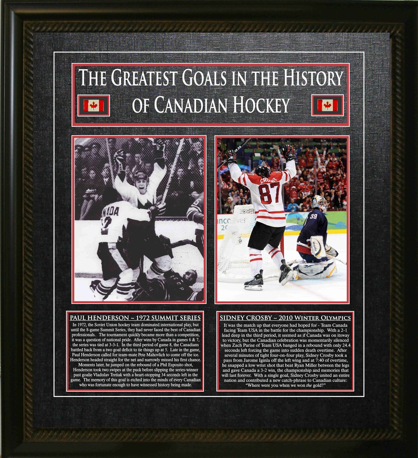 Sidney Crosby and Paul Henderson Framed 8x10 Canada's Greatest Goal Photos Frameworth Sports Marketing