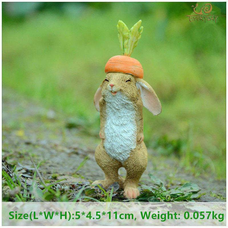 Creative Decorations Cute Bunny Resin Ornaments - Velora