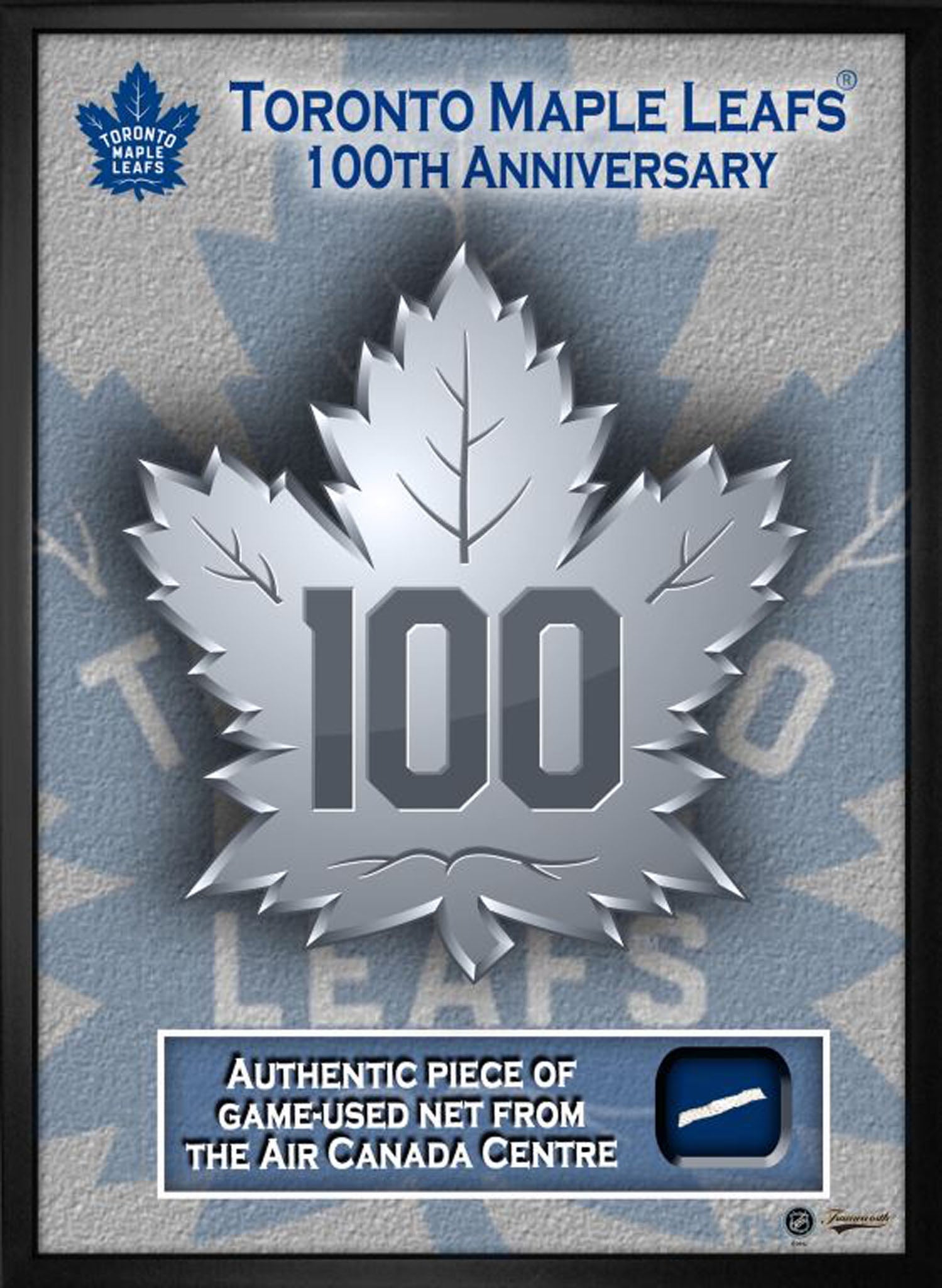 Toronto Maple Leafs Framed 16x20 100th Anniversary With Game-Used Net Frameworth Sports Marketing