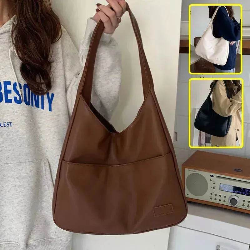 Fashion Tote Bag Large Capacity Casual Shoulder Bag Women's Commuting Handbag College Student - Velora