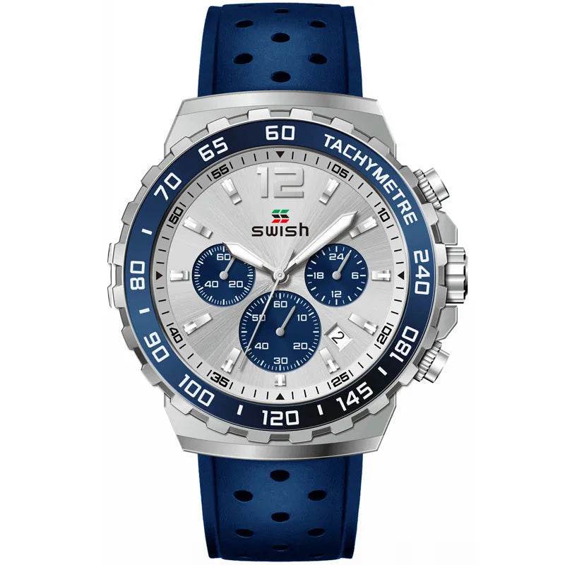 Men's Luminous Sports Breathable Hole Silicone Strap Six-pin Quartz Watch - Velora