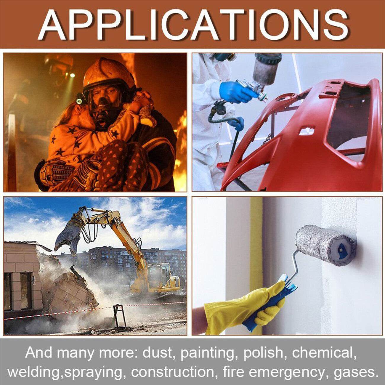 7in1 Half Face Gas Mask Facepiece Spray Painting Respirator Reusable Safety protective mask - Velora