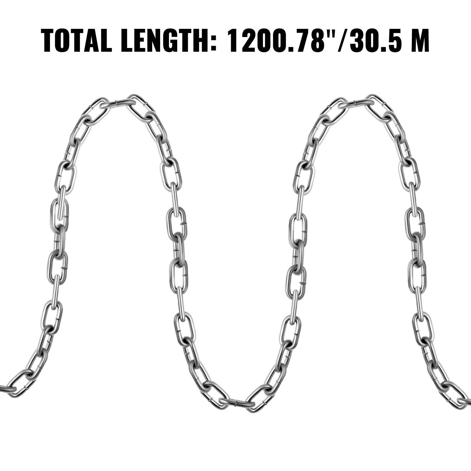 Grade 30 Chain 3 16 Inch By 100Ft Length Grade 30 Proof Coil Chain Zinc Plated Grade 30 Chain For Towing Logging Agriculture And Guard Rails - Velora
