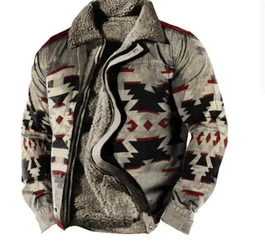 Thickened Side Seam Pocket Casual Zipper Loose Wolf Cotton Jacket - Velora