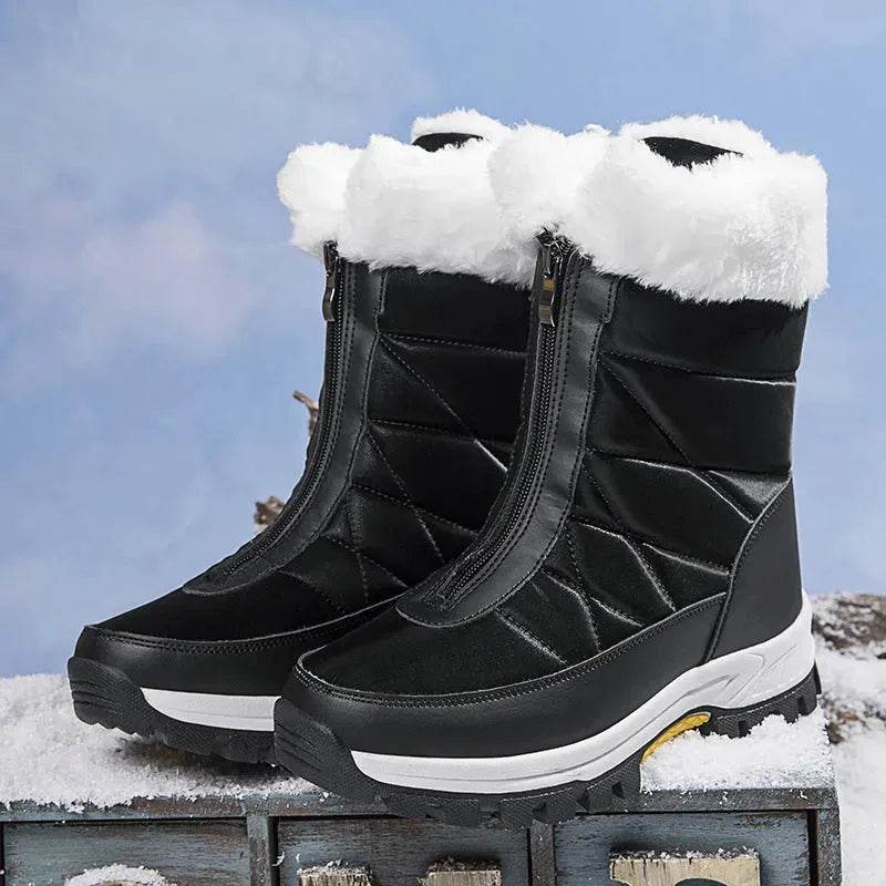 Winter Waterproof Snow Boots Women's Mid-calf Front Zipper - Velora