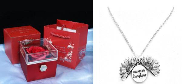 Rotating Soap Flower Rose Gift Box Creative Rotating Rose Jewelry Packaging Box Valentine's Day Gift For Women - Velora