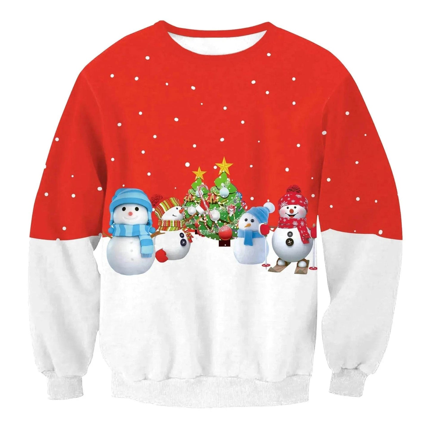 Autumn Winter Fashion Ugly Christmas Sweater Santa Elf Funny Pullover Womens Mens Print Sweaters Tops Clothing - Velora