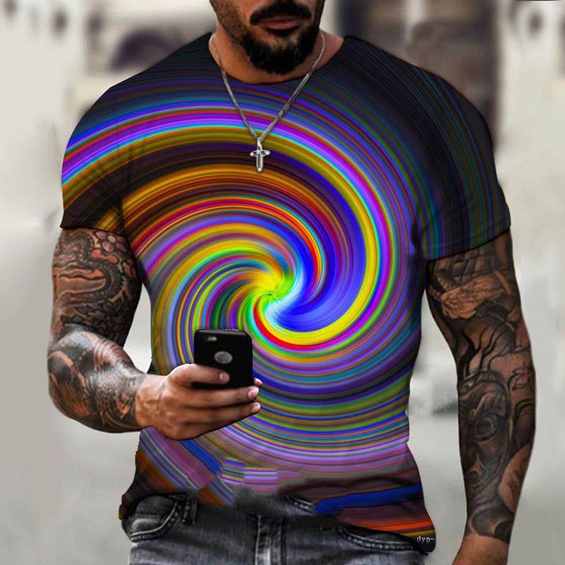 Men's Black Tech 3D Printed Short Sleeve T-Shirt
