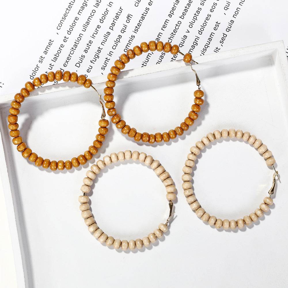 Handmade wooden beaded earrings and earrings - Velora