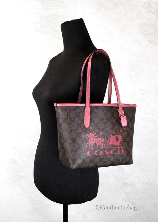 Coach Signature Horse and Carriage Mini City Tote