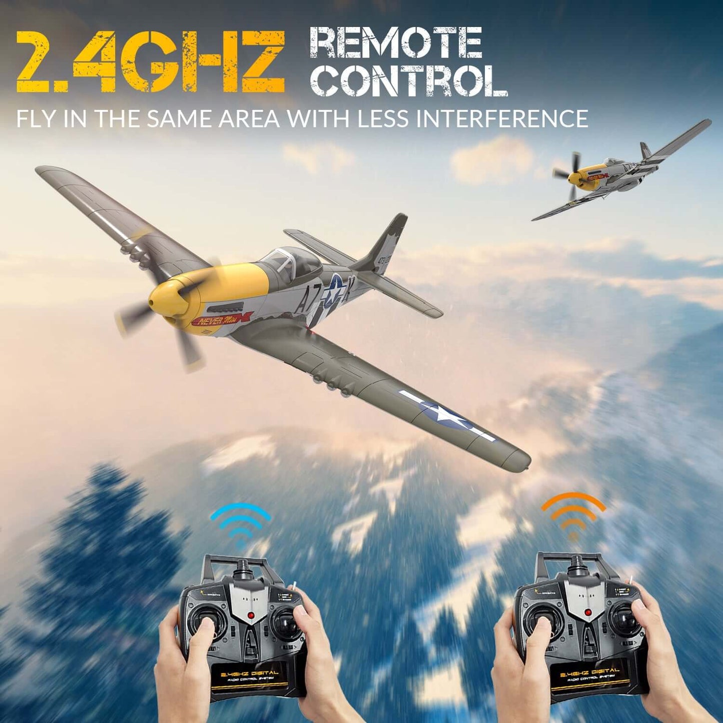 P51D RC Airplane with Mode 1 Transmitter | 4-Channel Brushless & XPilot Stabilizer - Velora Luxury Fashion