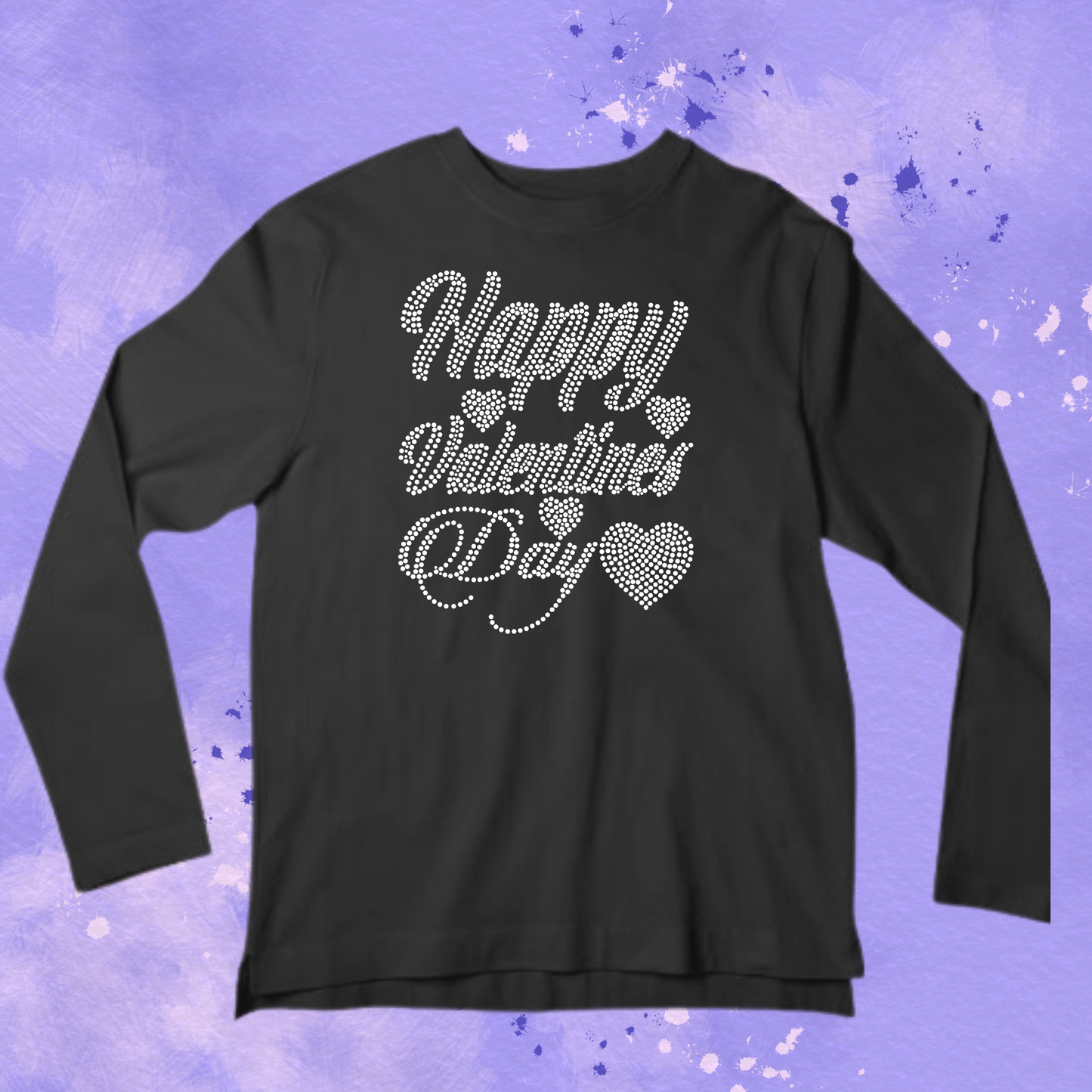 Happy Valentine's Day Rhinestone Shirt – Love Sparkle Bling Tee | Blingdazzel