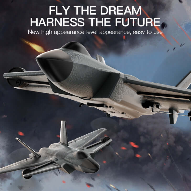 KF700 J-20 4-Channel Brushless Glider RC Plane, 300m Range, Camouflage Gray - Velora Luxury Fashion
